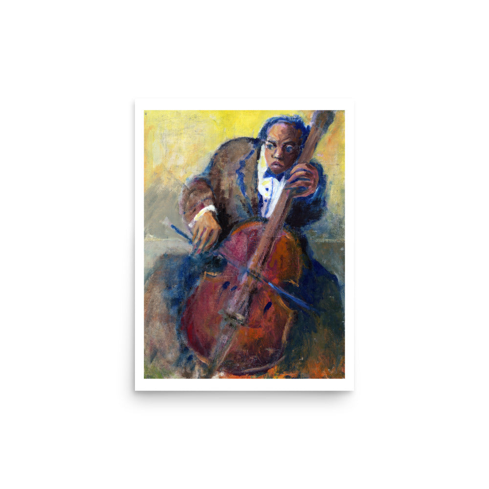 Cellist - Fine Art Print by SANTOS FERNANDEZ