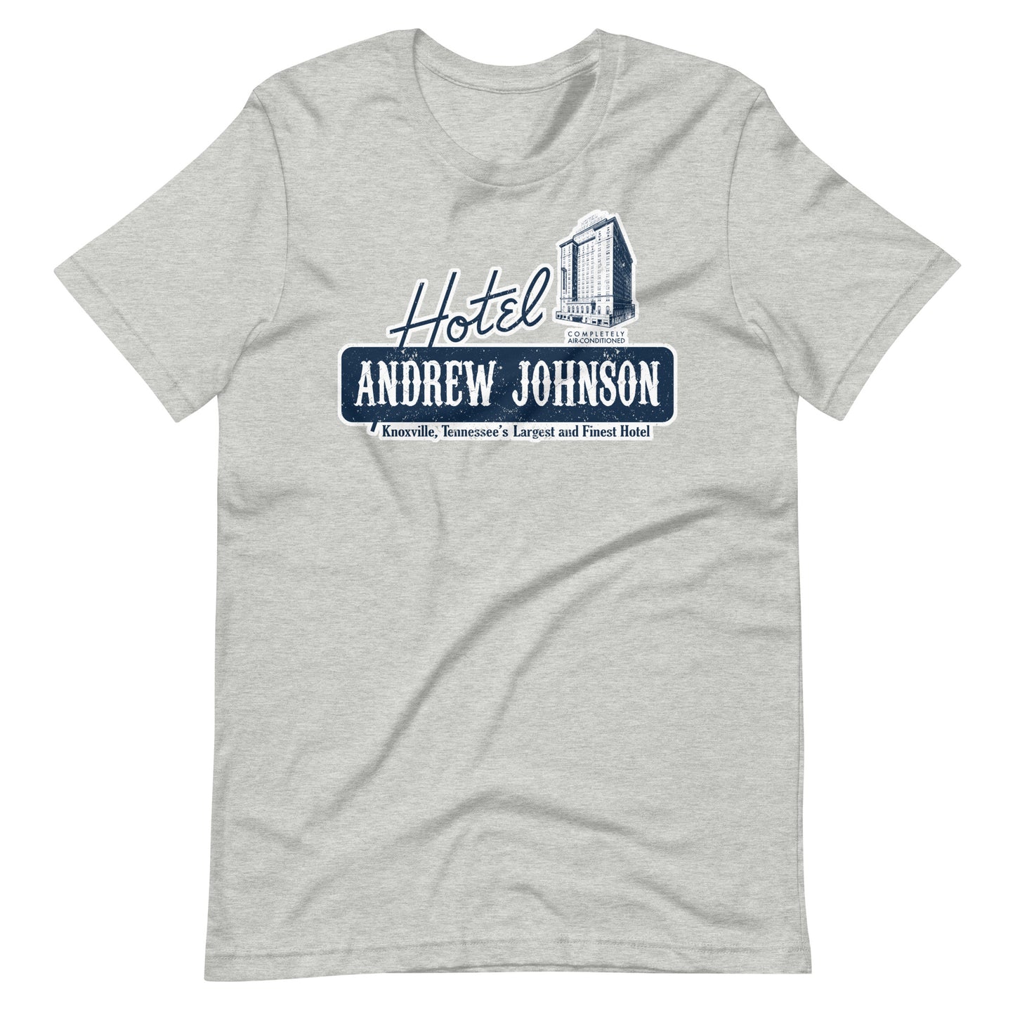 Hotel Andrew Johnson Unisex T-shirt in Blue by RICK BALDWIN