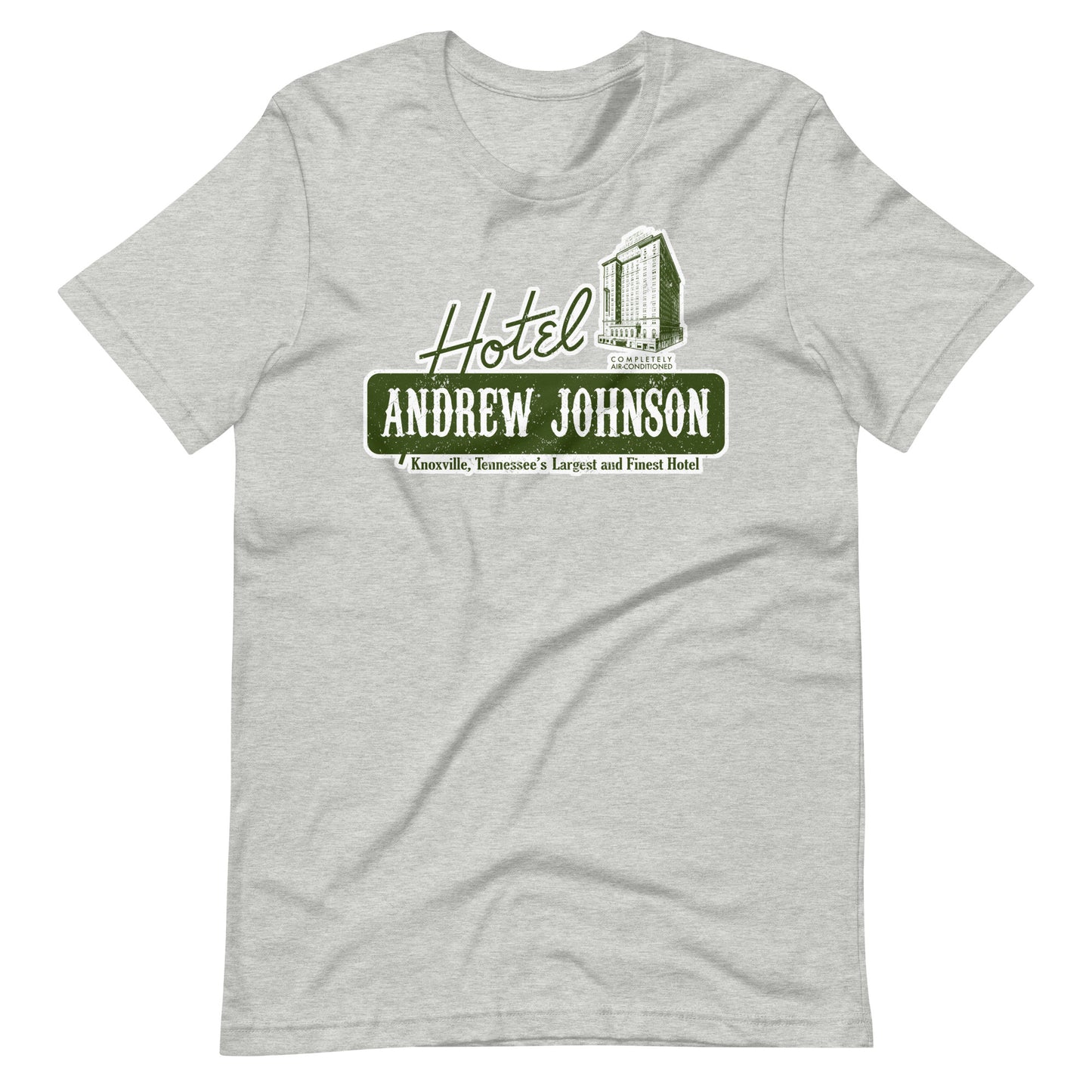 Hotel Andrew Johnson Unisex T-shirt in Green by RICK BALDWIN