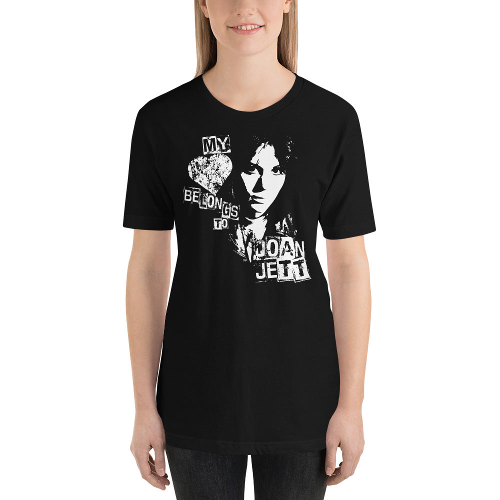 Joan Jett White Unisex T-shirt by RICK BALDWIN