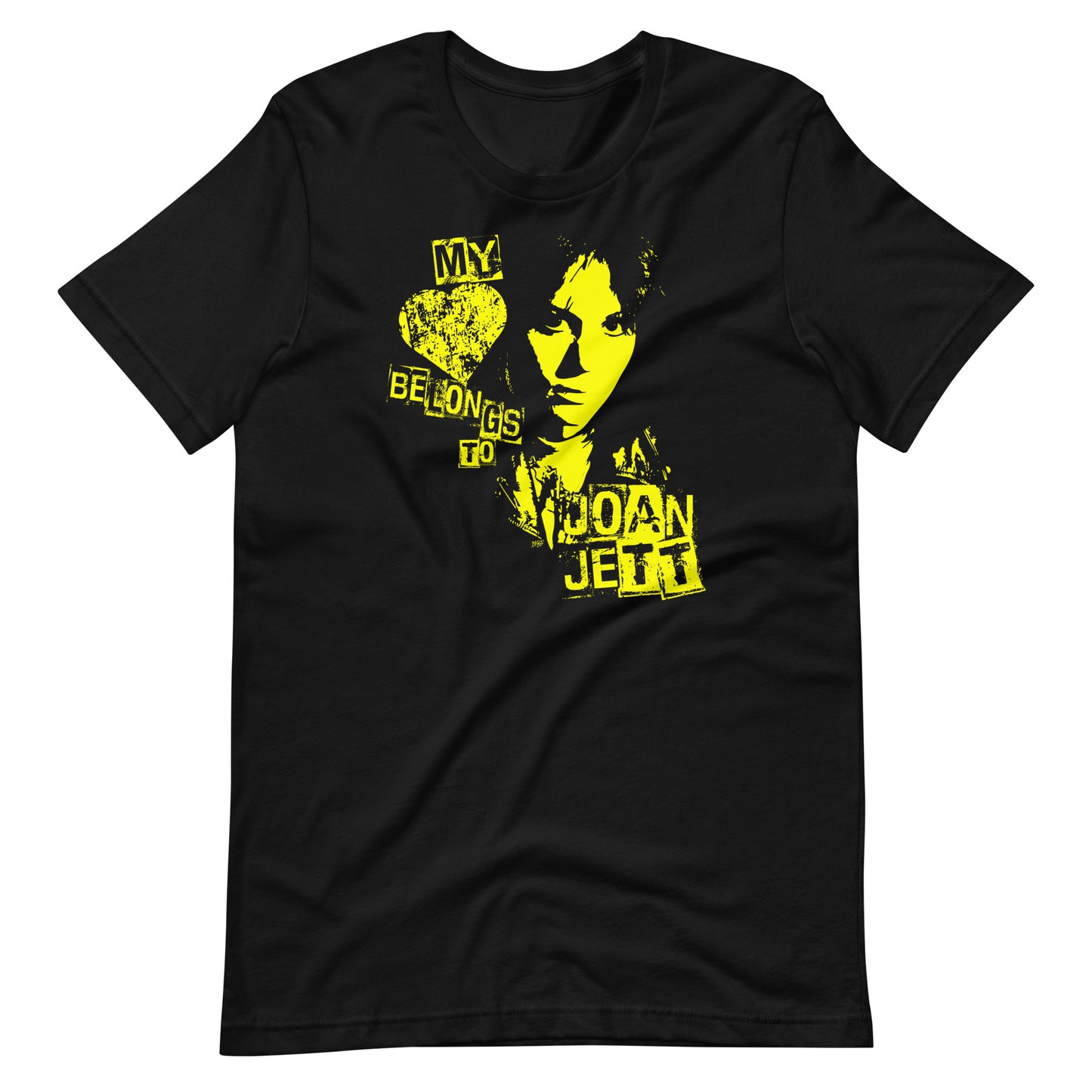 Joan Jett Yellow Unisex T-shirt by RICK BALDWIN