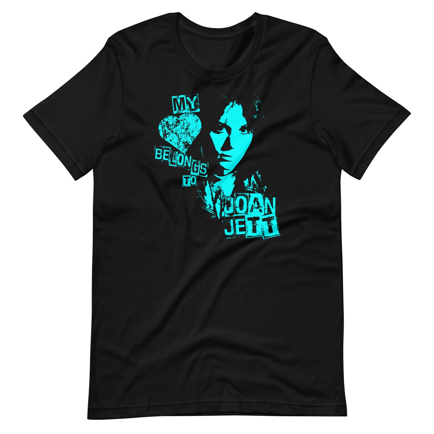 Joan Jett Blue Unisex T-shirt by RICK BALDWIN